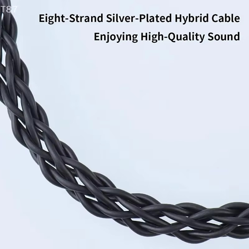TRN TE PRO USB-C zu USB-C DAC Upgrade Kabel mit 8-adrigem versilbertem Draht in Schwarz und Silber - Bild 3