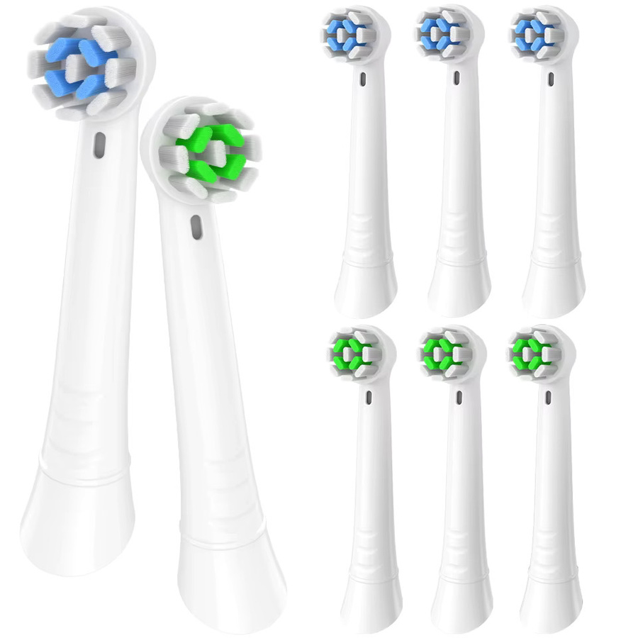 qlebaby Ersatzköpfe für Oral B iO Deep Clean Series, 8er-Pack, Schwarz/Weiß/Blau - Bild 2