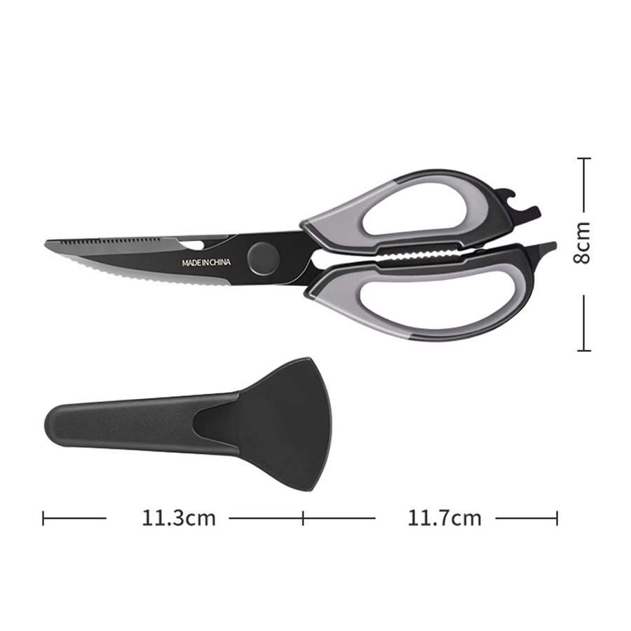 PLYS Küchenschere aus Edelstahl in Schwarz für Geflügel und Knochen - Bild 5