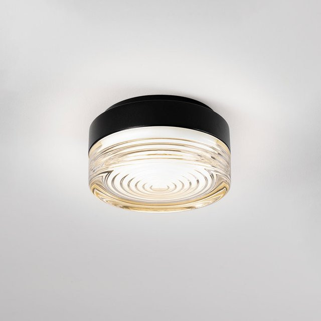 DLS Lighting Eldorado LED-Wand- und Deckenleuchte in Schwarz mit transparentem Glas, dimmbar und IP65 wetterfest - Bild 1