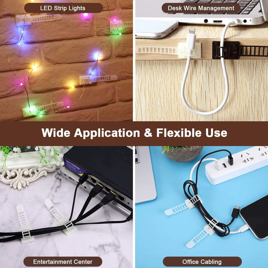 Selbstklebende USB-C Kabel Organizer Clips zur Kabelverwaltung in Schwarz oder Weiß - Bild 5
