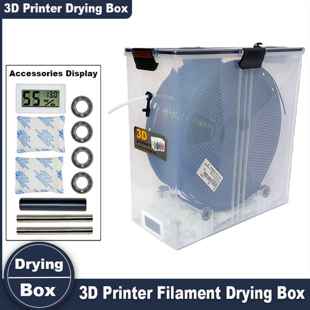 LIXIU 3D-Druck Filament-Aufbewahrungsbox, luftdichter Behälter für 1kg Filamentspulen, transparent - Bild 1