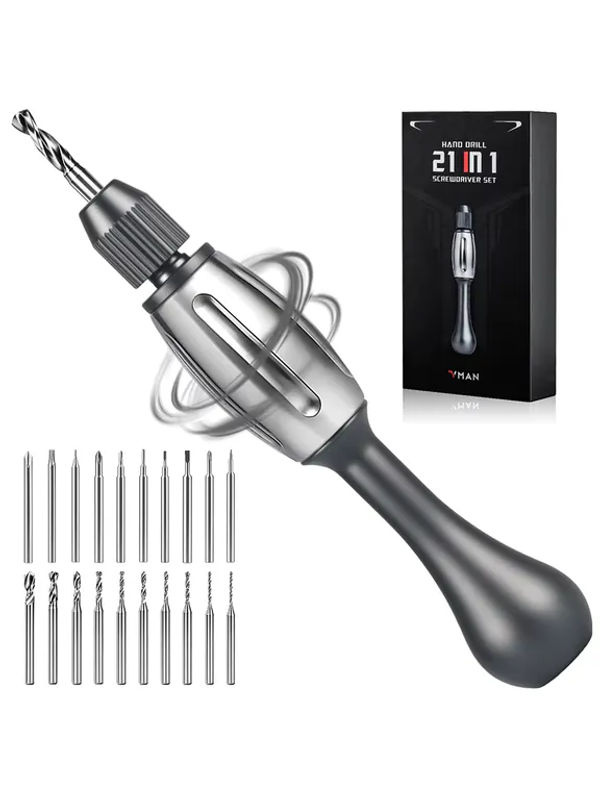 JAKEMY 21-in-1 Schraubendreher und Bohrmaschine mit S2 Bits in Silber - Bild 7