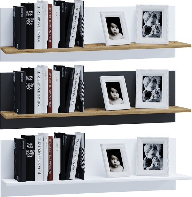 VCM Holzregal hängend als modernes Wandboard für dein Wohnzimmer, H x B x T: 30 x 102 x 20 cm - Bild 1