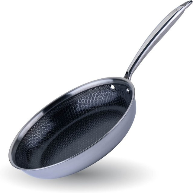 Fackelmann Bratpfanne Kiel aus Edelstahl mit Keramik-Antihaftbeschichtung, Silber, Durchmesser: 24 cm - Bild 1