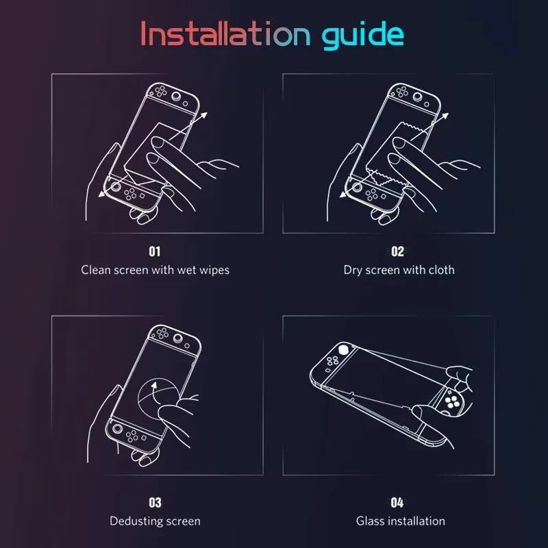 2er-Set gehärtetes Glas Display-Schutzfolie für Nintendo Switch Konsole, transparent - Bild 3
