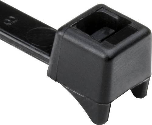 HellermannTyton Kabelbinder CTT60R-PA66HS-BK Schwarz Hitzestabilisiert 100 Stück Länge: 205 mm, Breite: 4,70 mm - Bild 1
