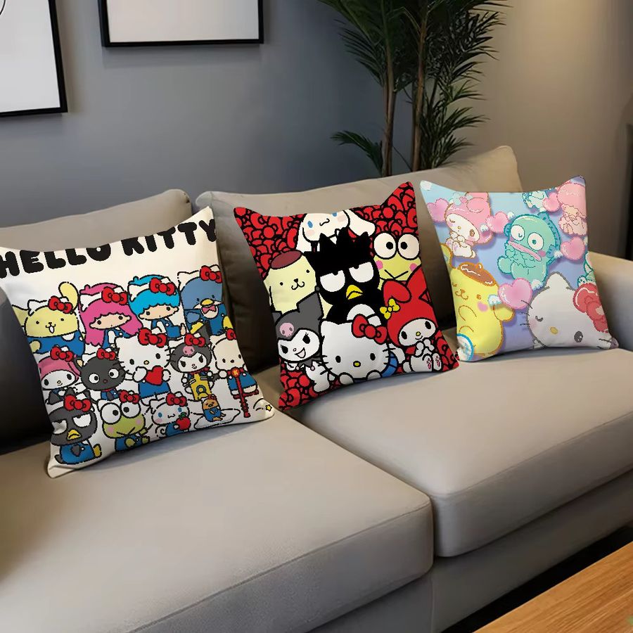 Sanrio K-Kitty und K-Kuromi weicher Kissenbezug Multicolor für Sofa und Wohnzimmer - Bild 5