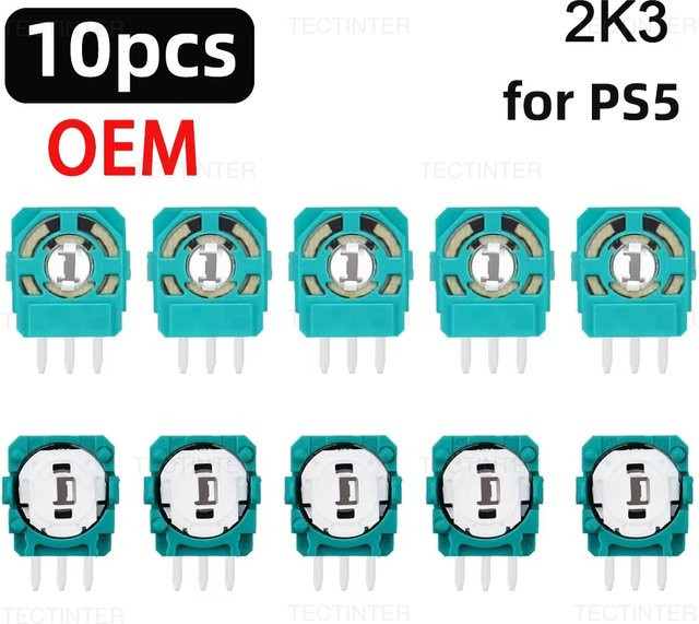 TECTINTER Analog-Joystick-Potentiometer 2K3 Ohm Ersatz für PlayStation 5 Controller Sensor-Reparaturteile - Bild 1