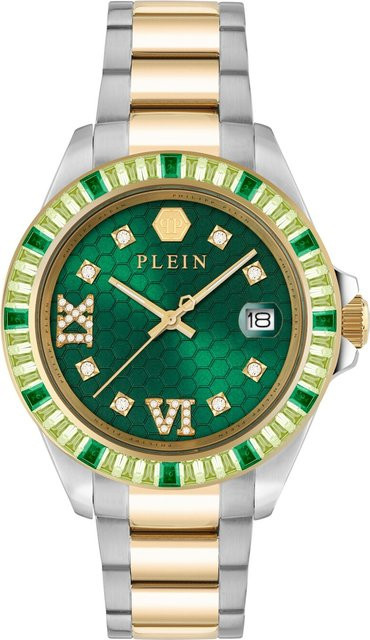 Philipp Plein Damenuhr Lady Empire, Quarz, Edelstahl, Grün, 39 mm - Bild 1