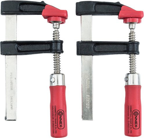 Connex Schraubzwinge aus Stahl in Rot und Silber mit 100 mm Spannweite - Bild 1