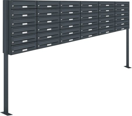 AL Briefkasten für 36 Parteien, freistehendes Briefkasten-System, grau, B/H/T: 237,8 x 150 x 27,5 cm - Bild 1