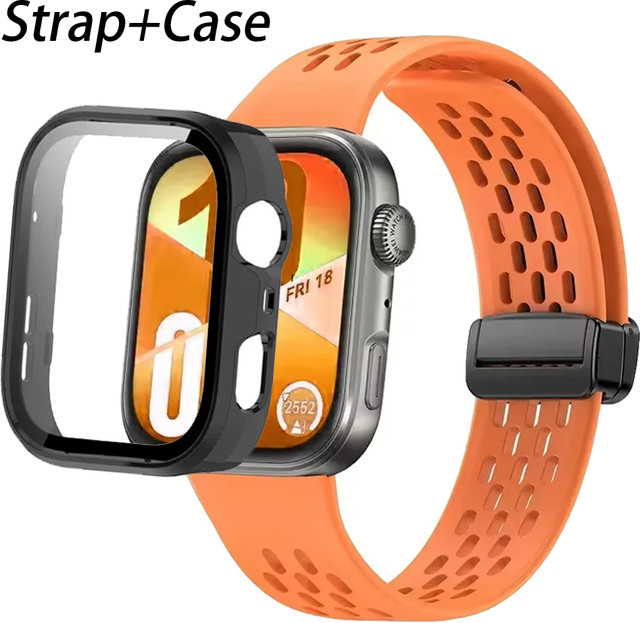 Armband und Hülle, Silikon, Schwarz, Huawei Watch Fit 4 Pro, Fit 4, Watch Fit 3 - Bild 1
