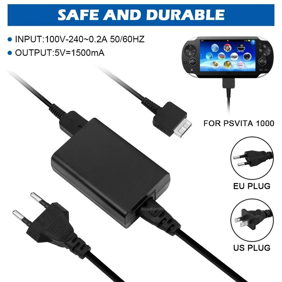 HeroAngel Netzteil und USB Ladekabel für PS Vita PSV 1000 Spielkonsole in Schwarz - Bild 5