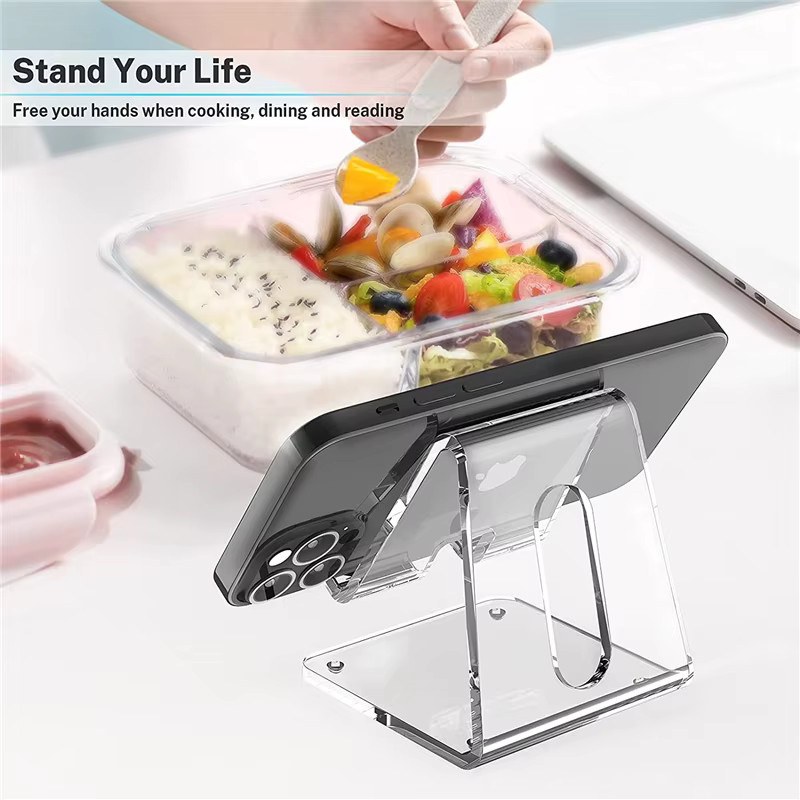 Mrgabwte Transparenter Acryl-Handyständer als universeller Desktop-Handyhalter und Tablet-Ständer für iPhone, iPad und Xiaomi - Bild 4