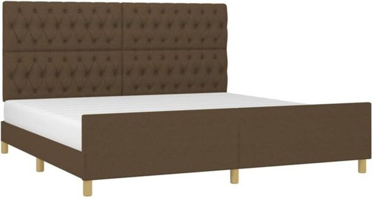 Vidaxl Polsterbett mit Kopfteil aus Stoff und Holzwerkstoff in Braun B/T/H: 200 x 200 x 200 cm - Bild 1