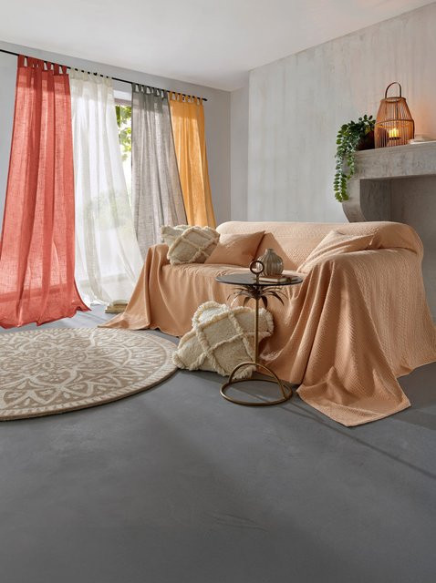 Pereira da Cunha Überwurf und Kissenhülle aus 100% Baumwolle in Peach und Beige für Unisex - Bild 1