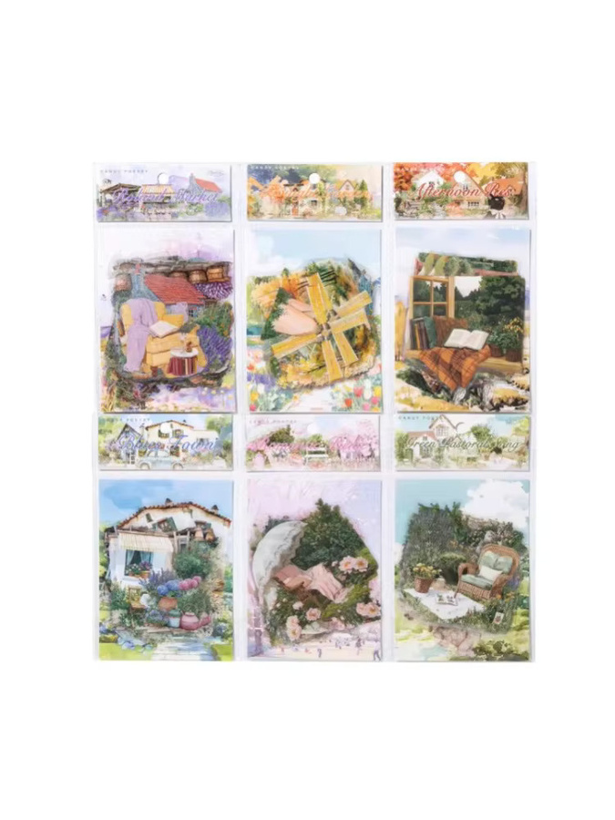 Field Life Landscape Series PET-Aufkleber Set mit 30 Stück in 6 verschiedenen Stilen, Mehrfarbig, B: 17,7 cm, H: 10,3 cm - Bild 2