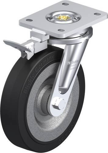 Blickle Lenkrolle LO-SE 200K-RI4 mit Feststeller in Anthrazit, Rad-Durchmesser: 20 cm, Tragfähigkeit: 600 kg - Bild 1