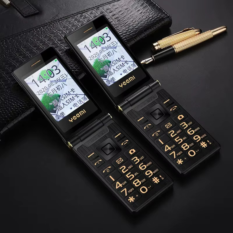 Yeemi M3-1 2G Flip-Telefon mit 2,8 Zoll Display, Dual SIM und 1800 mAh Akku in Gold oder Schwarz - Bild 2