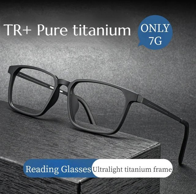 LALAMOLI Lesebrille, Titan, Vollrand, rechteckig, Herren, schwarz - Bild 1