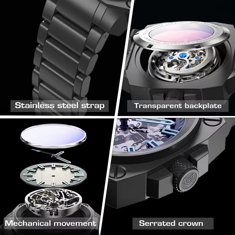 FeelNever Armbanduhr Automatik, Edelstahl, Herren - Bild 4