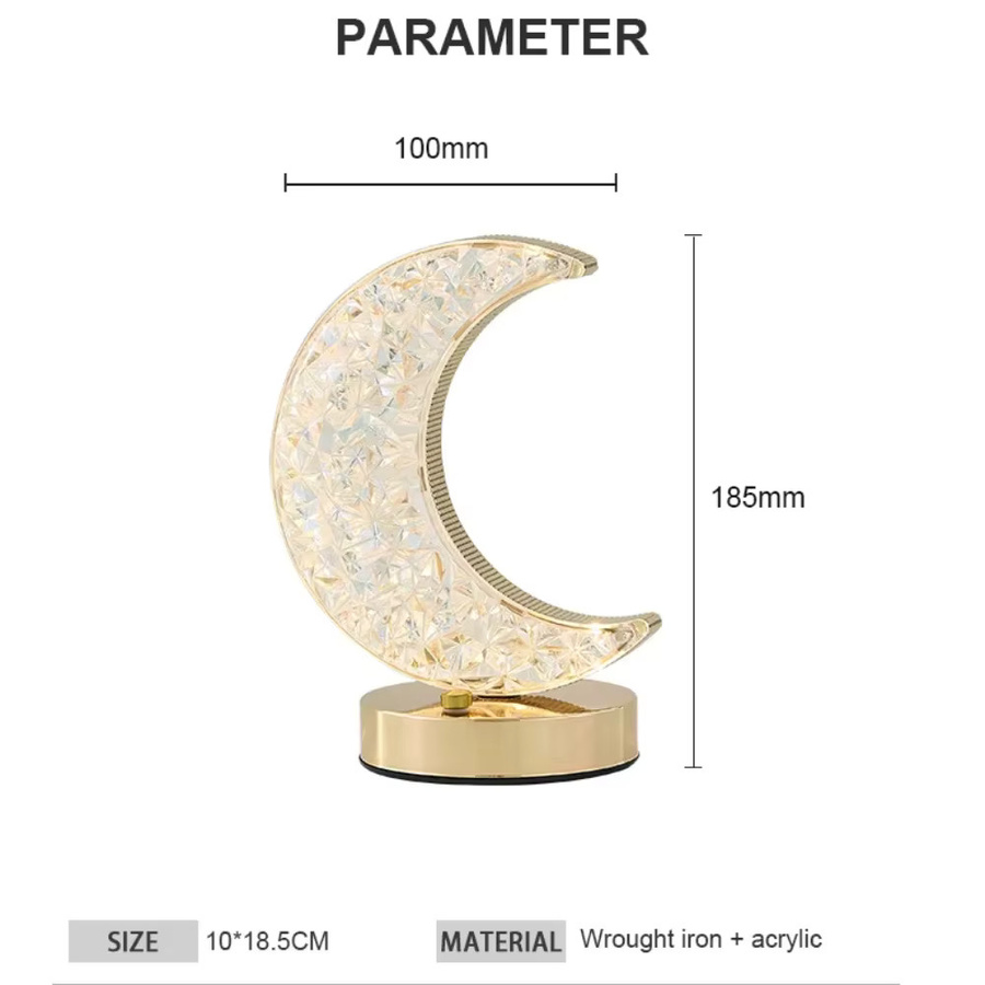 KDULIT Mond-LED-Nachtlicht dimmbare USB-Schlafzimmerlampe mit 3-farbigem Lichtwechsel B: 18,5 cm, T: 10,0 cm - Bild 6