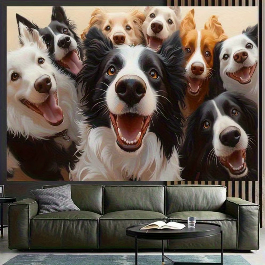 VIKAMA Wandteppich mit niedlichem Cartoon-Hund als ästhetische Wanddekoration in Mehrfarbig - Bild 4