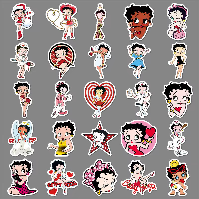 Betty Boop Aufkleber, 50-teiliges Set, Bunt / Mehrfarbig - Bild 4