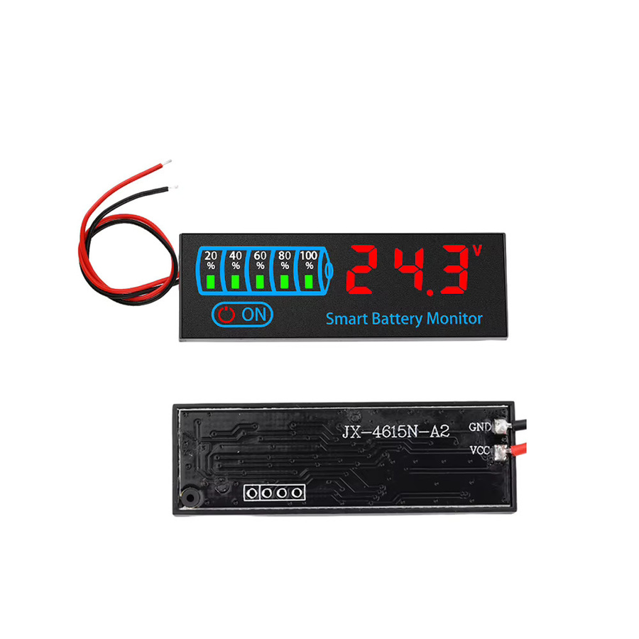 Gaqqee 4615N DC 7-55V LED Anzeige für Spannung und Leistung zur Anzeige des Batteriestands von Blei-Säure- und Lithium-Ionen-Akkus in Rot und Schwarz - Bild 2