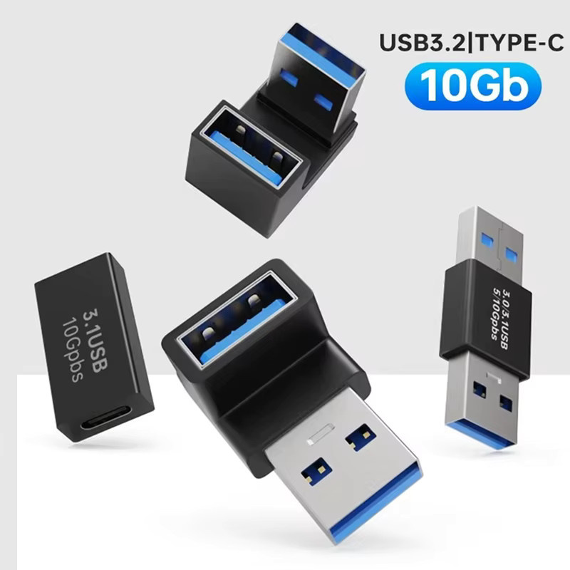 OUIO USB-C auf USB-A OTG Adapter 90 Grad Rechtwinkliger USB-Verlängerungsanschluss Konverter in Schwarz - Bild 3