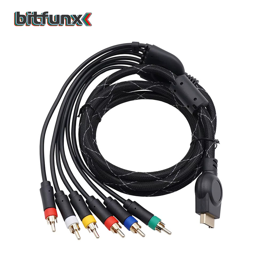 Bitfunx Komponentenkabel für PlayStation 2 und PlayStation 3, Schwarz, Länge: 1,8 m - Bild 2