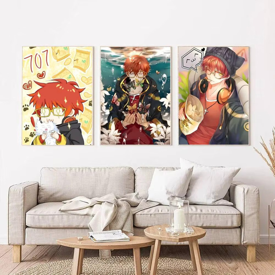 Anime M-Mystic M-Messenger Game 707 Poster, selbstklebend und wasserfest, mehrfarbig, B: 15,0 cm, H: 15,0 cm - Bild 2