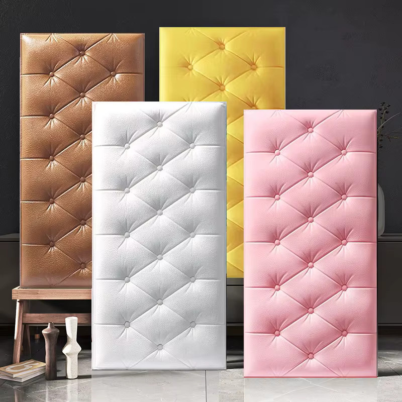 Selbstklebende 3D Wandaufkleber Tatami Wandpolsterung aus Schaumstoff in Gelb von DZQ zur Anti-Kollisions-Dekoration für Kinderzimmer und Wohnzimmer - Bild 3