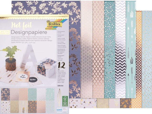 Designpapierblock Hot Foil in Multicolour, Format A4 - Bild 1