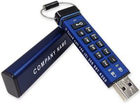 iStorage datAshur PRO USB-Flash-Laufwerk verschlüsselt 64 GB USB 3.0 Blau - Bild 1
