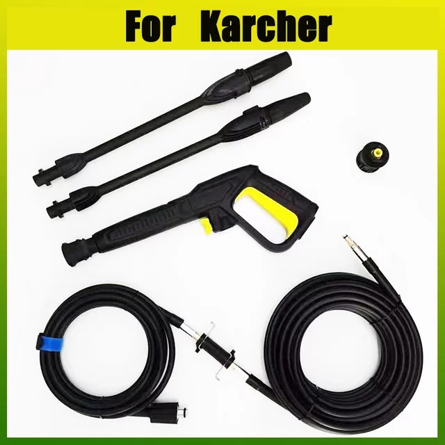 Hochdruckreiniger Schlauch und Pistolen-Kit für Karcher K Serie inklusive Sprühlanze und Düsen-Adapter zum Autowaschen und Reinigen - Bild 1