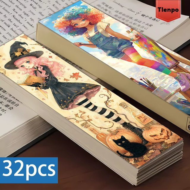 32 Stück Regenbogen-Mädchen-Lesezeichen von tlenpo in Multicolour mit kreativen künstlerischen Designs aus Papier - Bild 1