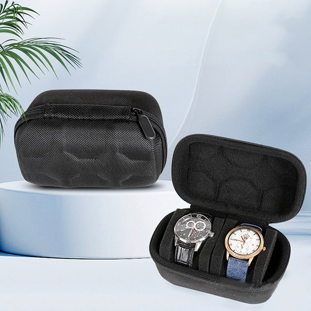 Aufbewahrungstasche für Smartwatch und Armbanduhr, Leder, Schwarz, Unisex - Bild 1