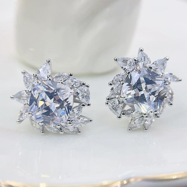 YIRAN Jewelry Ohrring, 925 Silber, Diamant, Topas, Damen - Bild 1