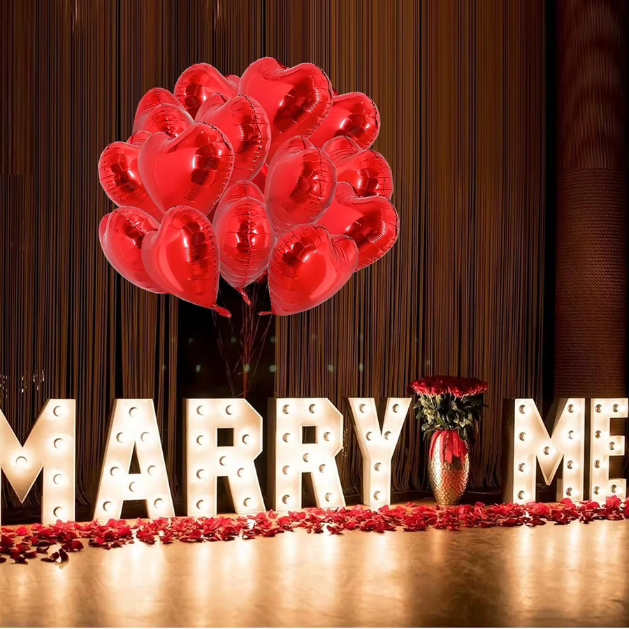 Roter Herz-Folienballon von Surpsea für Valentinstag, Hochzeit und Jahrestag, Durchmesser: 45,72 cm - Bild 4