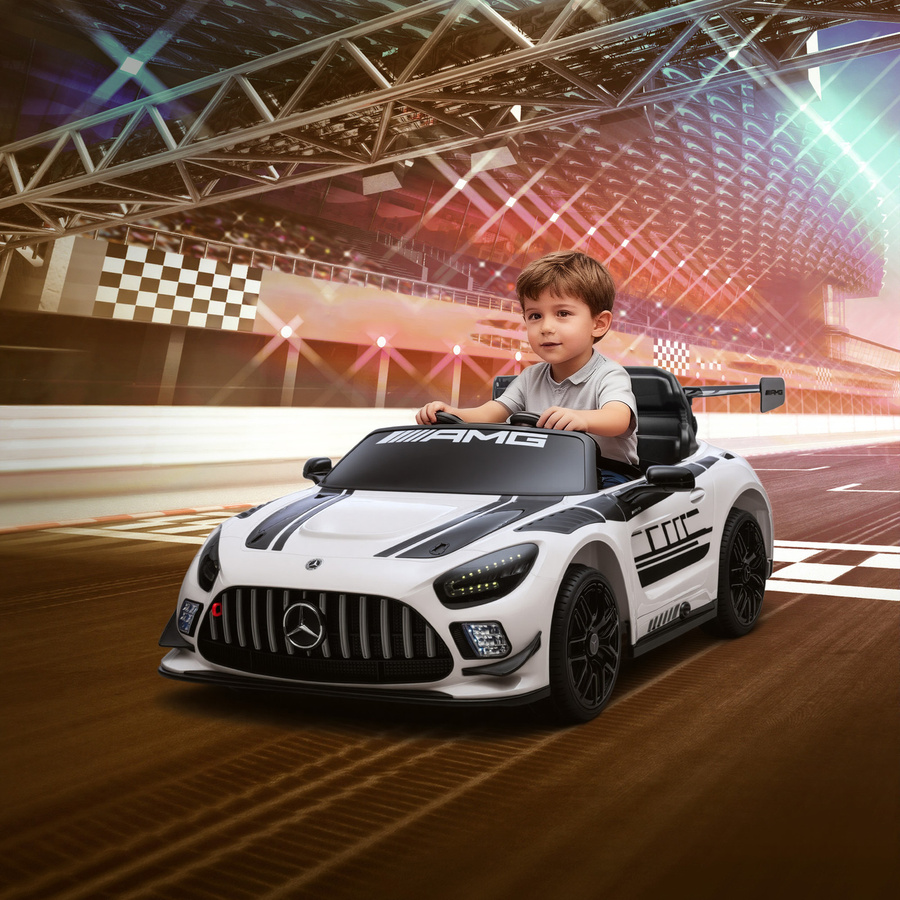 AIYAPLAY Mercedes-AMG Kinder Elektroauto, Weiß, ab 3 Jahre - Bild 2