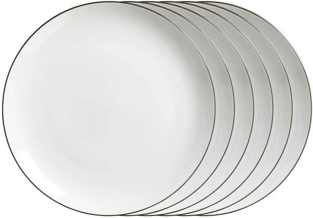 Ritzenhoff & Breker Speiseteller Adela aus Porzellan 6er Set Grau und Weiß Durchmesser: 26,5 cm - Bild 1