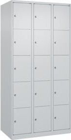 C+P Schließfachschrank Classic PLUS mit 3 Abteilen in Grau, B/T/H: 90 x 50 x 185 cm - Bild 1