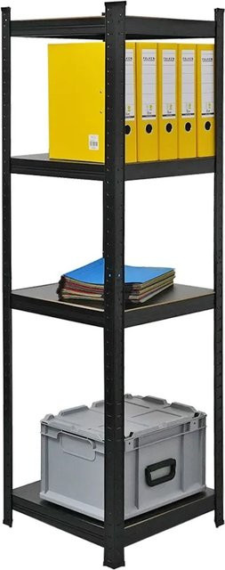 BERLINLODGE Wohnregal Ragnar Bücherregal aus Metall in Schwarz Matt, H x B x T: 150 x 45 x 45 cm - Bild 1