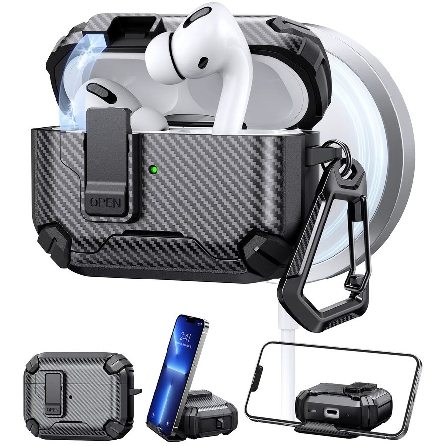 Elastische Bluetooth Headset Abdeckung für Apple AirPods Pro 3, Pro 2 und AirPods 4 Generation in Schwarz - Bild 3