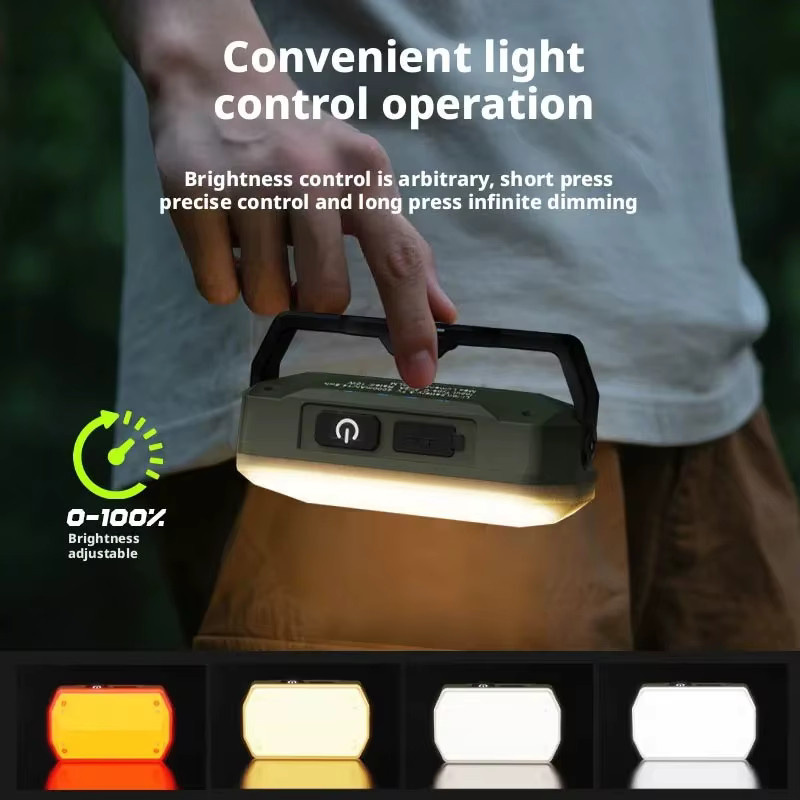 NEWBIRTH Tragbare Outdoor-Camping-Laterne mit 4000 mAh Akku, wiederaufladbares Arbeitslicht mit Magnet und Notlichtfunktion, Weiß - Bild 5