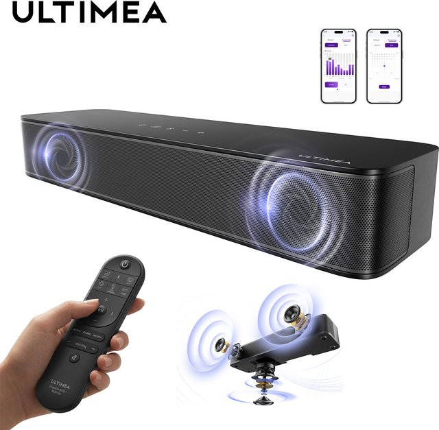 ULTIMEA 2.1-Kanal Kompakte Soundbar mit 120W Leistung, integriertem 3-Zoll Subwoofer und Bluetooth 5.4, Schwarz - Bild 1