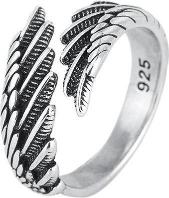 Ring Engelsflügel Feder, 925 Silber, Damen - Bild 1