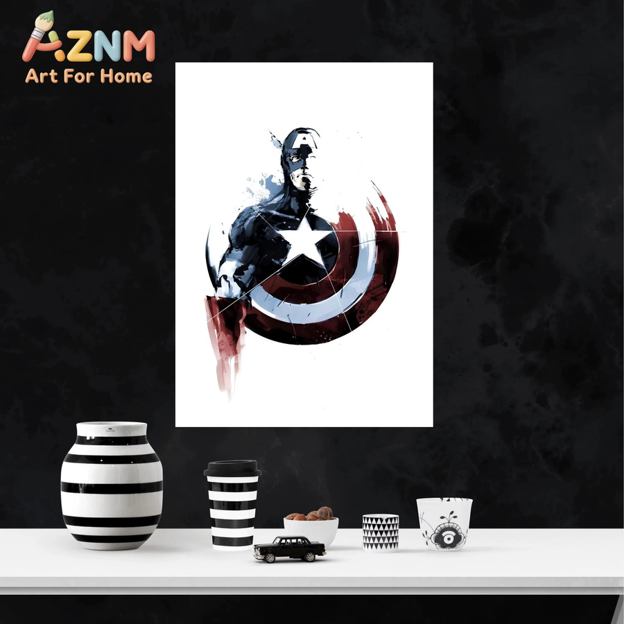 Avengers Poster Marvel Superhelden Wandkunst Captain America Vintage Comic-Illustration von KAYOU in Mehrfarbig - Bild 2